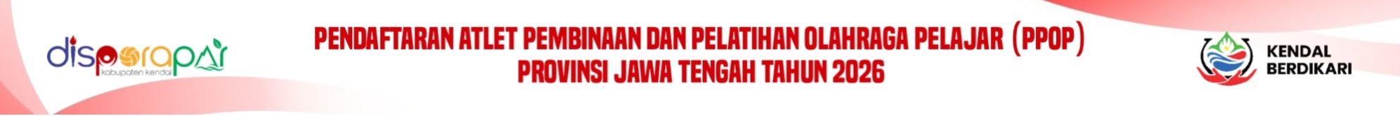 https://disporapar.kendalkab.go.id/PENDAFTARAN ATLET PEMBINAAN DAN PELATIHAN OLAHRAGA PELAJAR (PPOP) PROVINSI JAWA TENGAH TAHUN 2026